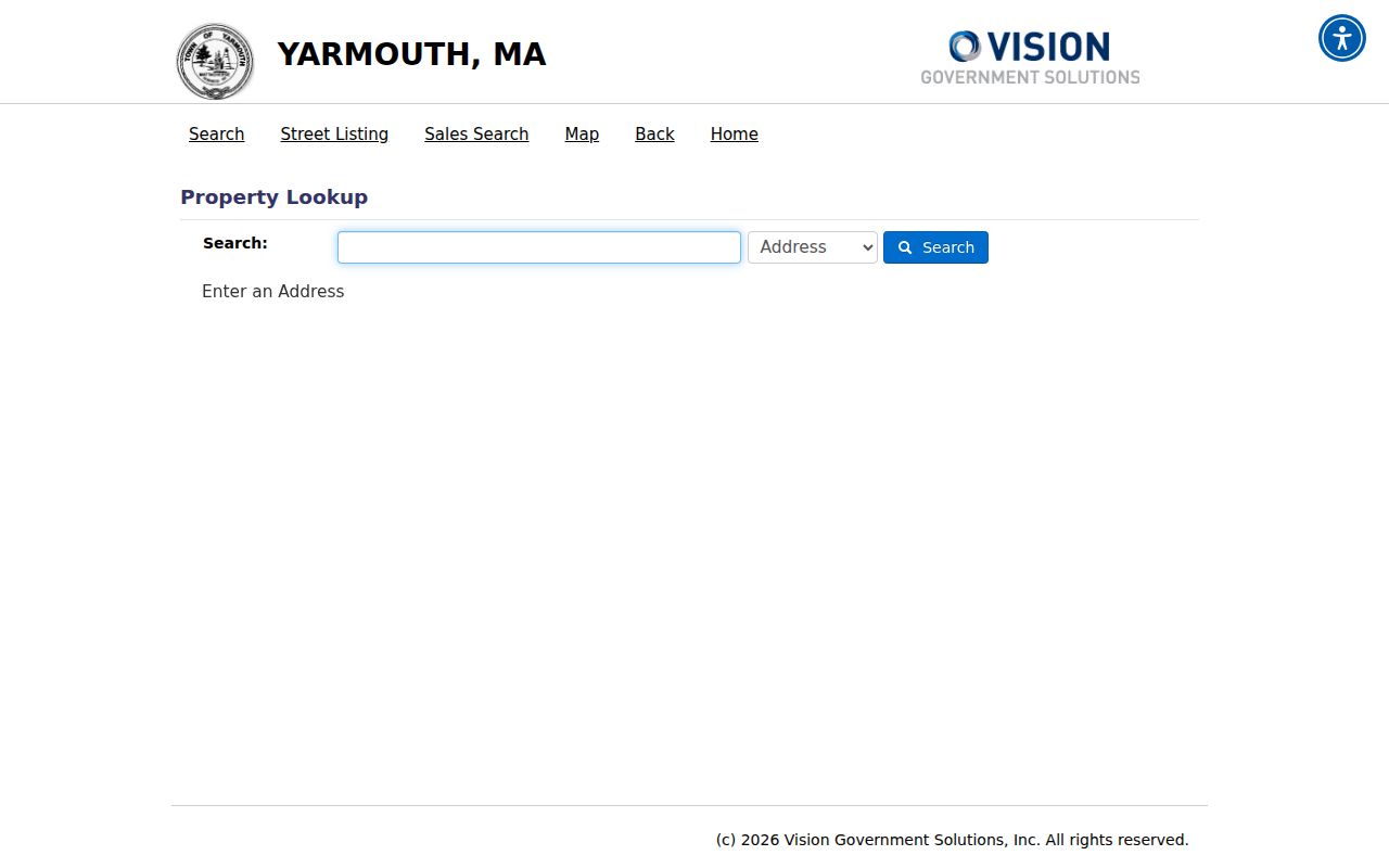 Yarmouth street directory Vision assessor search choices